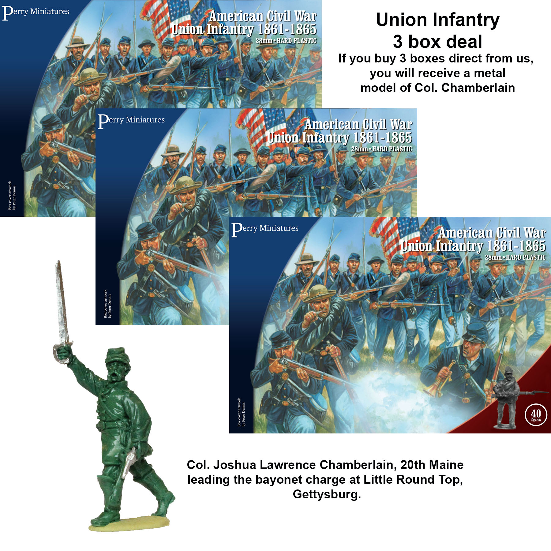 Perry Miniatures ACW 115 infanterie Union boîte 40 figurines