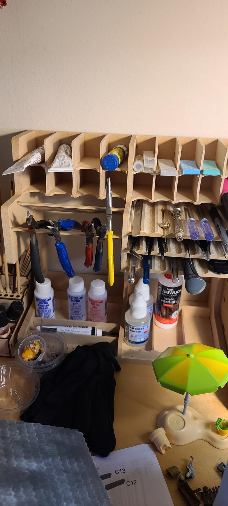 Bucasso Hobby Organizer GK1 rack bois peinture Tamiya