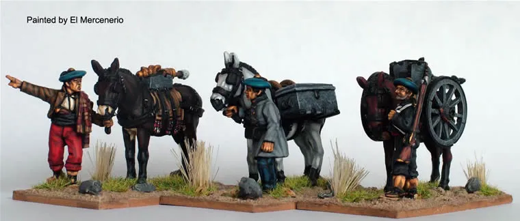 Perry Carlist War CAT31 canon de montagne figurines mulets 28mm