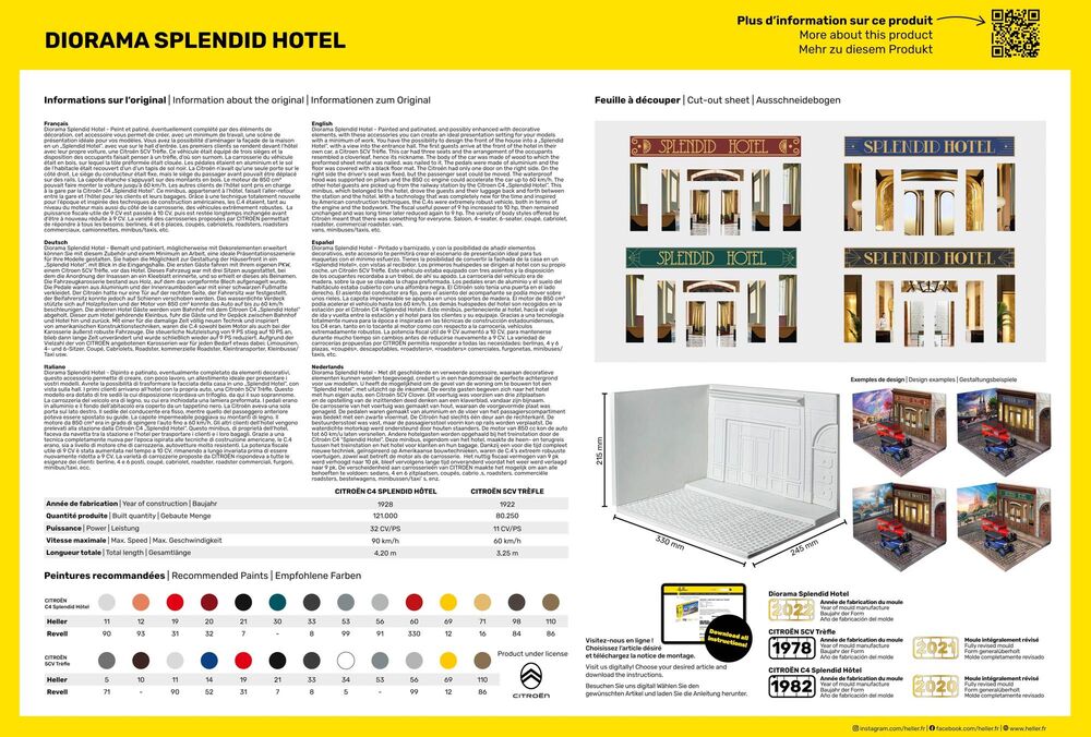 Heller Starter Kit Splendid Hotel 1/24 kit diorama complet