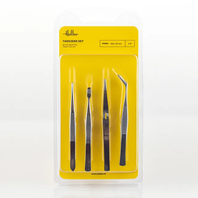 Heller Historical Collection Set de pincettes 4 pièces inox
