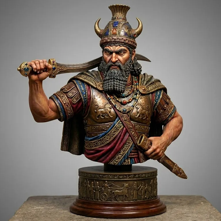 Art Girona Busts Sargon d'Akkad buste résine roi antique