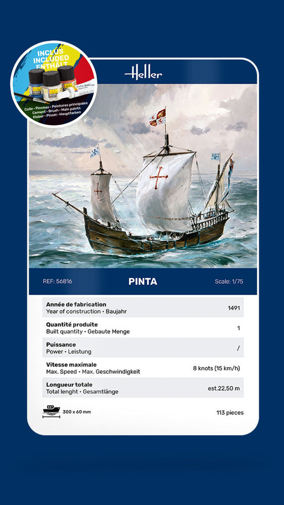 Heller Starter Kit Pinta 1/75 maquette bateau voilier