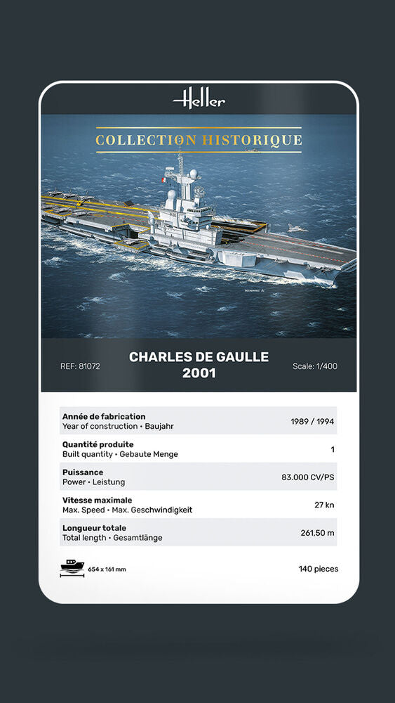 Heller Charles de Gaulle 1/400 maquette porte-avions
