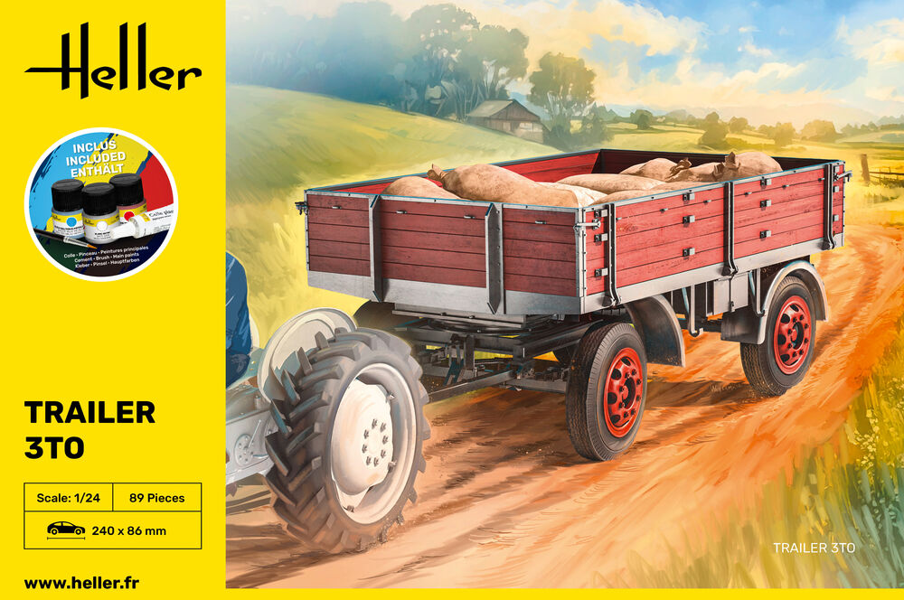 Heller Starter Kit Trailer 3t 1/24 maquette remorque