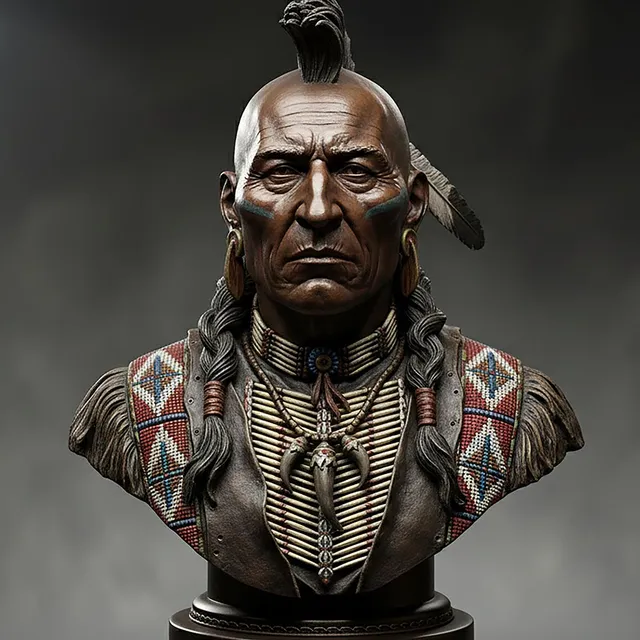 Art Girona Busts Mohican Warrior buste à peindre