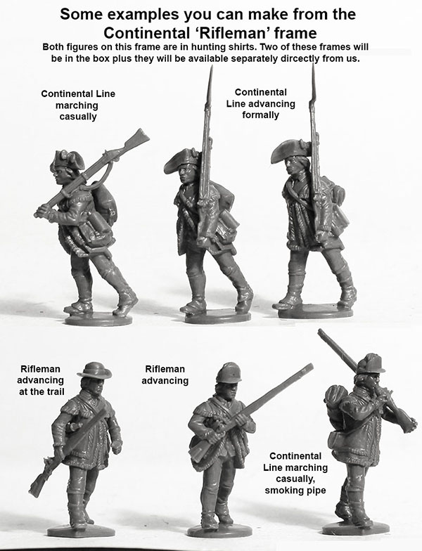 Perry B 40 Continental figurines Riflemen américains plastique