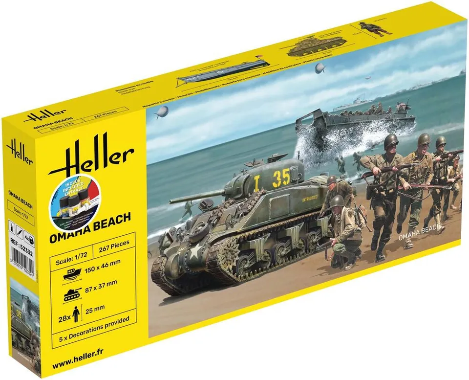 Heller Starter Kit Omaha Beach maquette diorama 1/72 complet