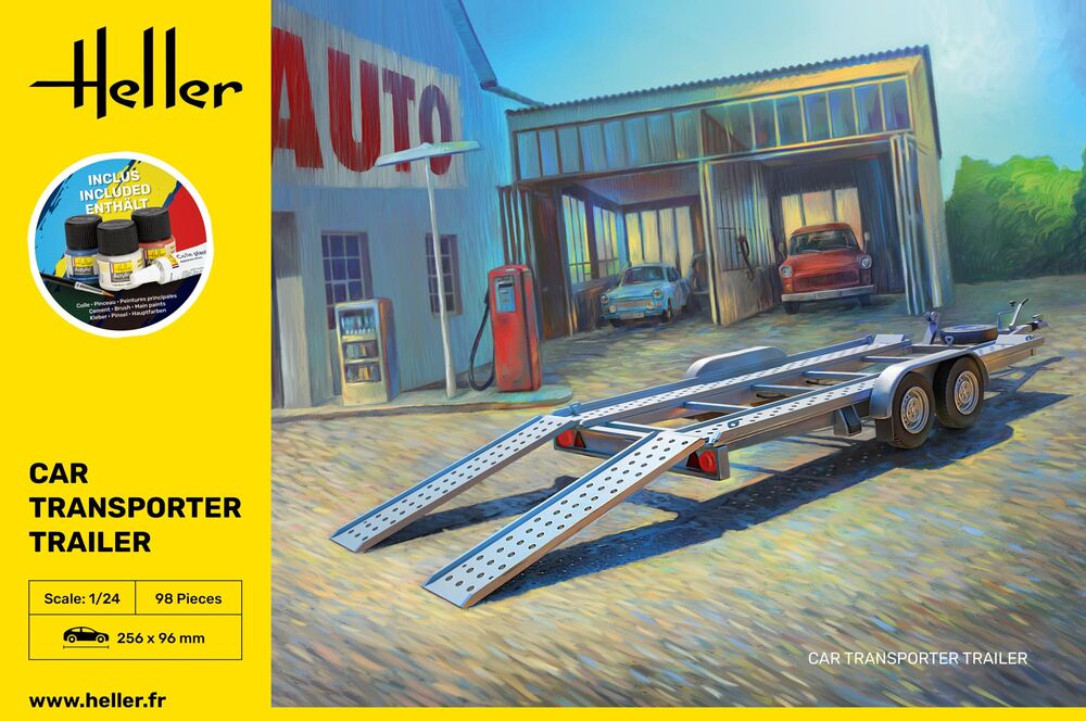 Heller Starter Kit Car Transporter Trailer maquette camion 1/24 complète