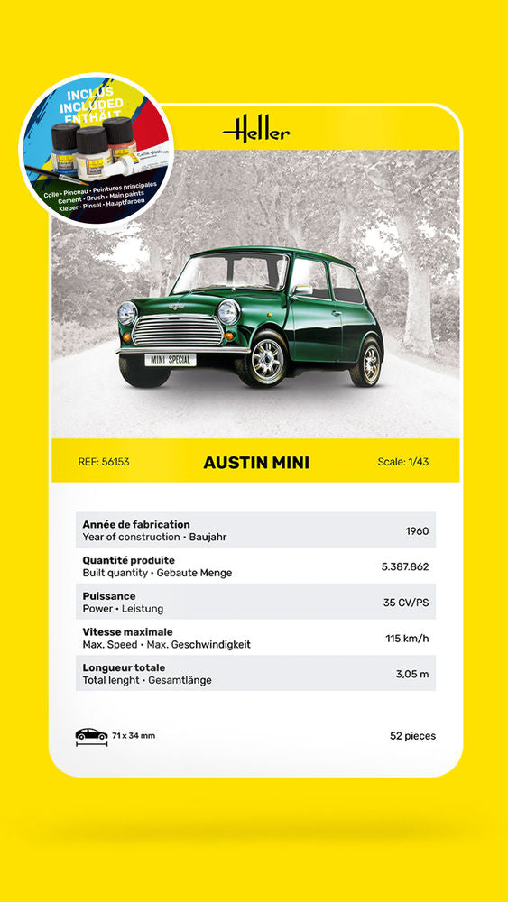 Heller Starter Kit Mini maquette voiture 1/43 kit complet