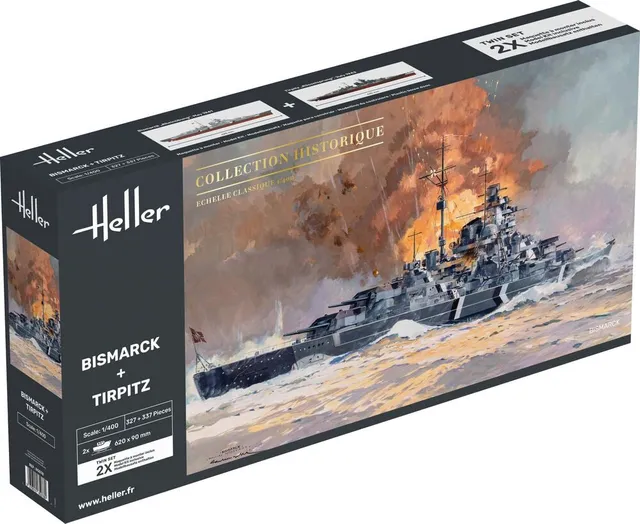 Heller Twinset Bismarck + Tirpitz 1/400 maquette bateau