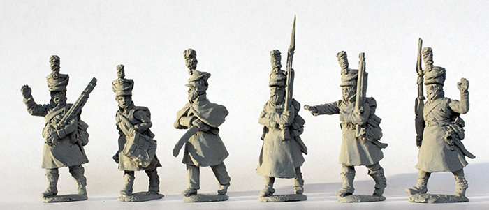Perry DAN 12 Infantry figurines 28mm commandement manteaux 1812