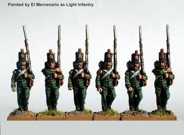 Perry Carlist War ISA8 Infanterie marche compagnies flanc
