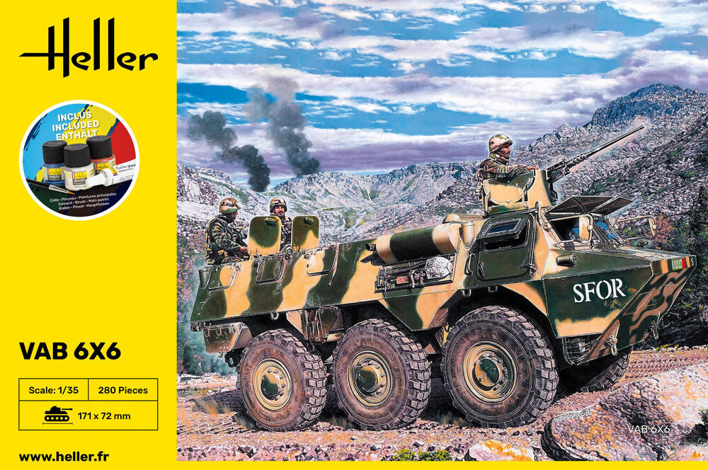 Heller Starter Kit VAB 6x6 1/35 maquette militaire blindé