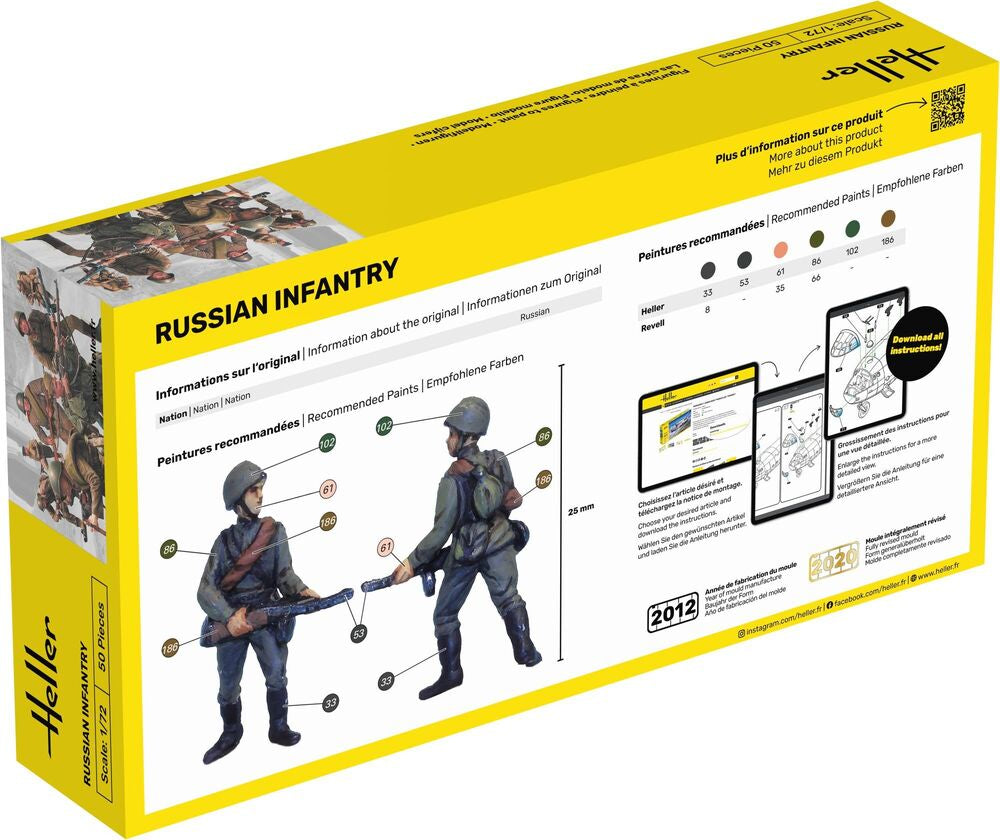 Heller Historical Russian Infantry 1/72 figurines soldats