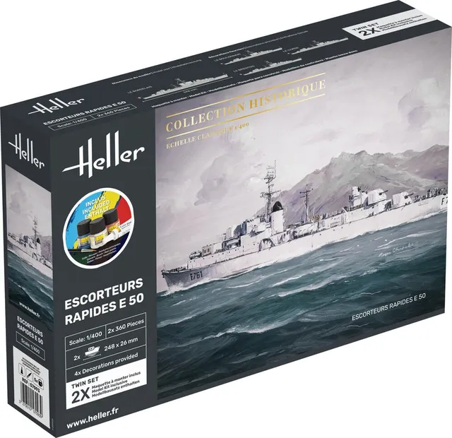 Heller Starter Kit Escorteurs Rapides E50 maquette bateau 1/400