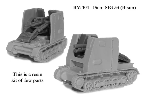 Perry WWII BM 104 canon SIG 33 Bison maquette 28mm