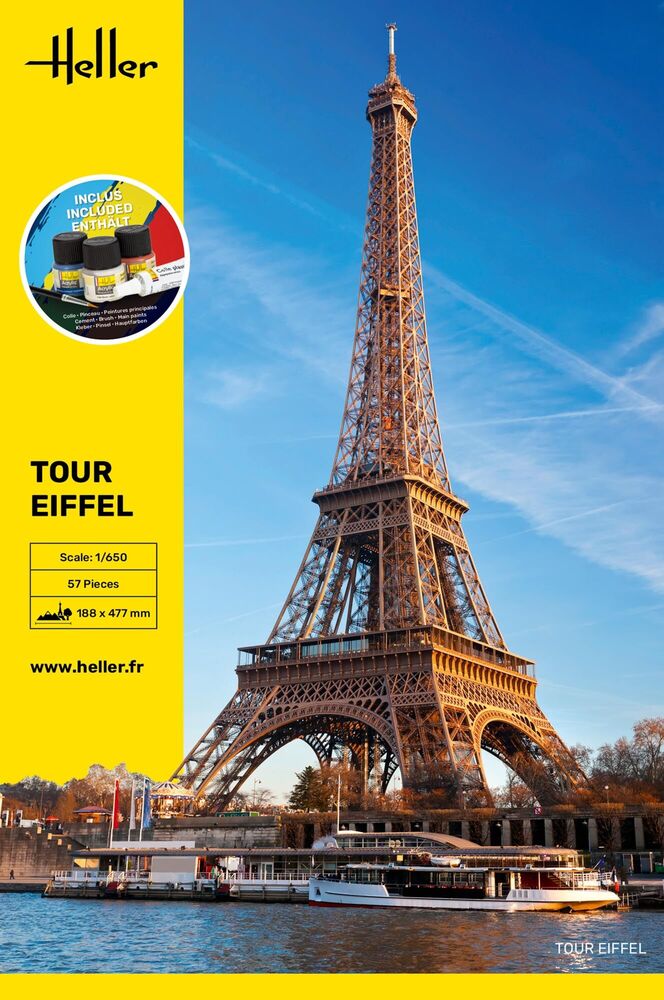 Heller Starter Kit Tour Eiffel 1/650 maquette monument avec peintures