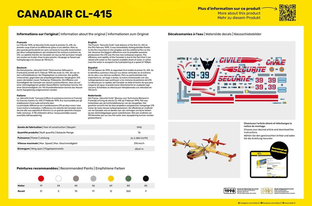 Heller Starter Kit Canadair CL-415 maquette avion 1/72 complet