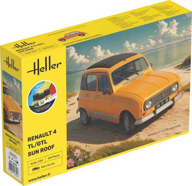 Heller Starter Kit Renault 4 TL/GTL maquette 1/24 toit ouvrant