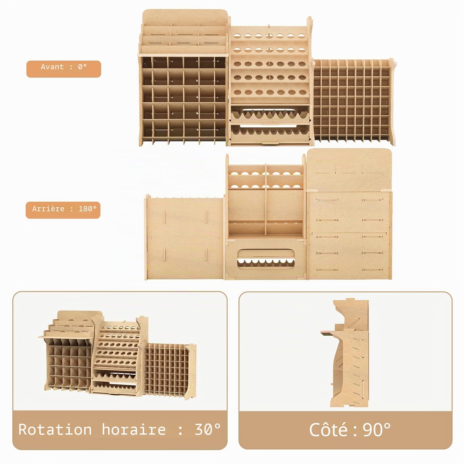 Bucasso Hobby Organizer GK PS rangement 211 pots MDF