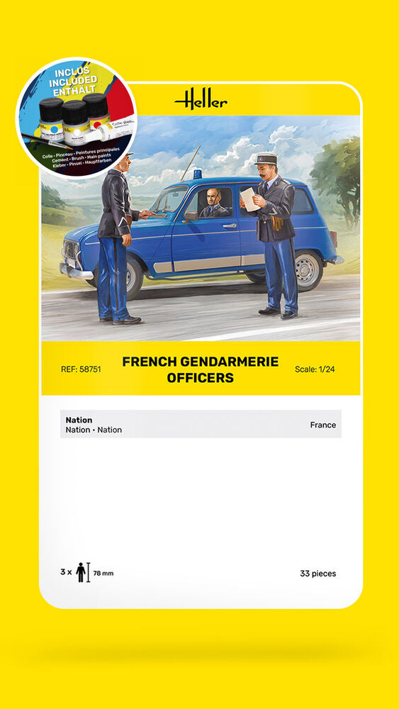 Heller Starter Kit Gendarmerie Officers 1/24 Figurines