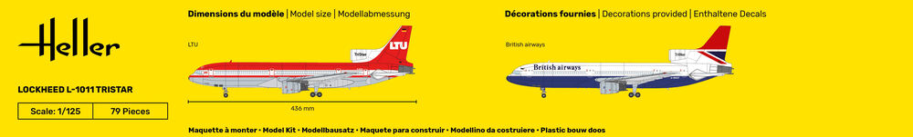 Heller Historical Lockheed L-1011 TriStar 1/125 maquette avion