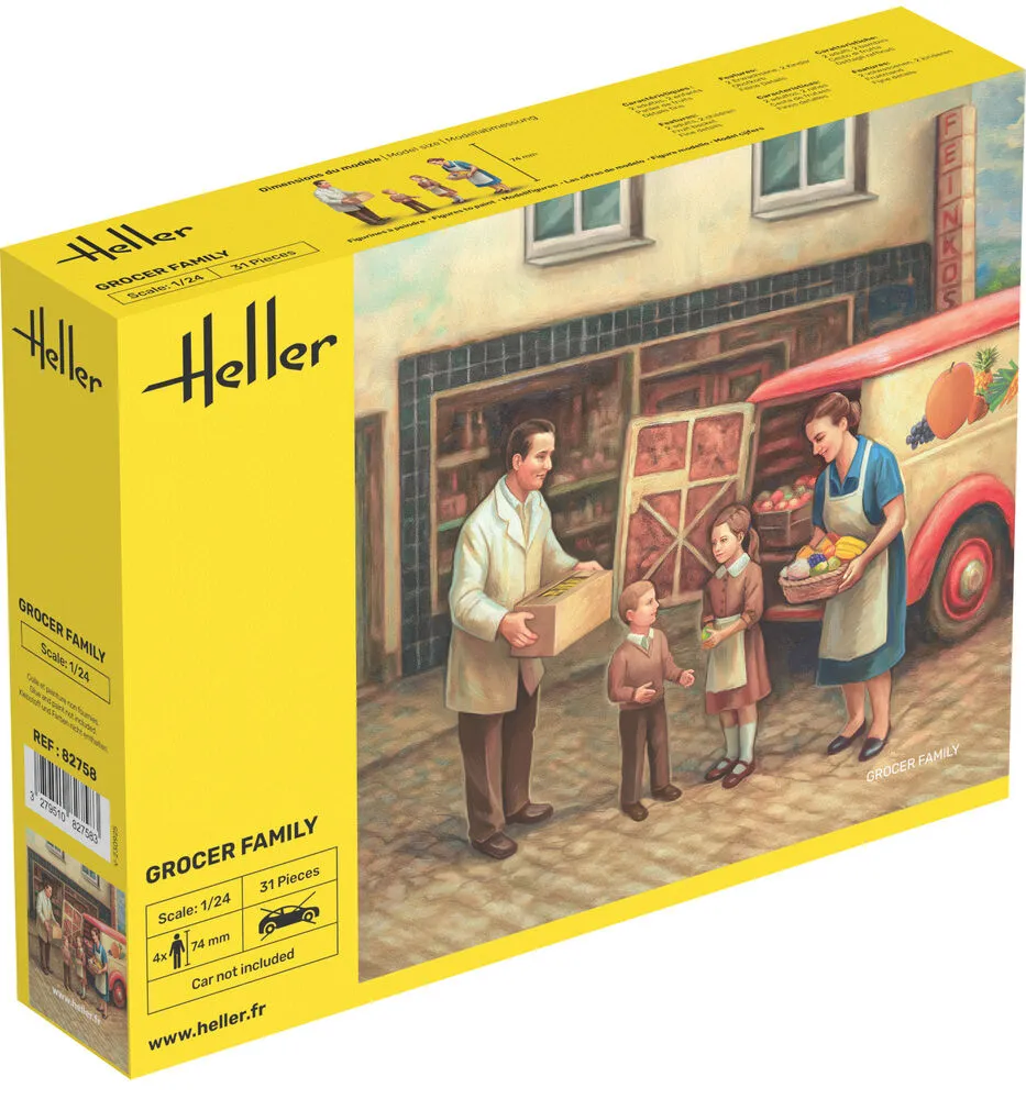 Heller Historical Collection Famille d'épiciers 1/24 figurines