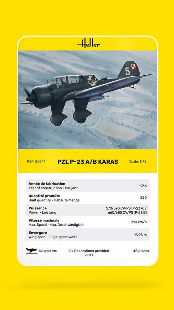 Heller PZL 23 Karas 1/72 maquette avion seconde guerre