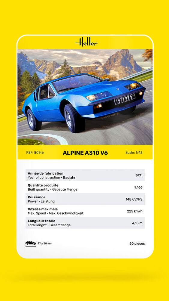 Heller The 9.99 Alpine A310 1/43 maquette voiture