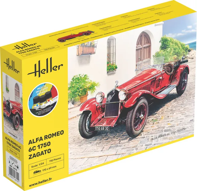 Heller Starter Kit Alfa Romeo 6C 1750 Zagato 1/24 kit maquette