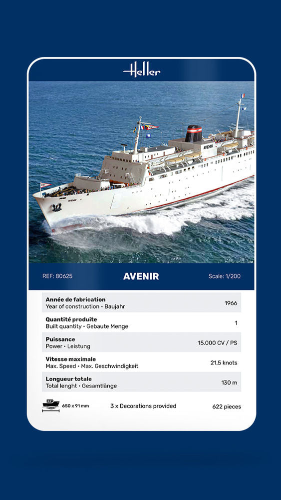 Heller Historical Collection Avenir 1/200 maquette bateau car-ferry