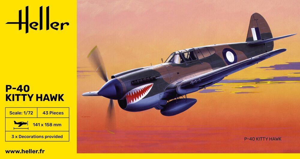 Heller P-40 Kitty Hawk 1/72 maquette avion militaire