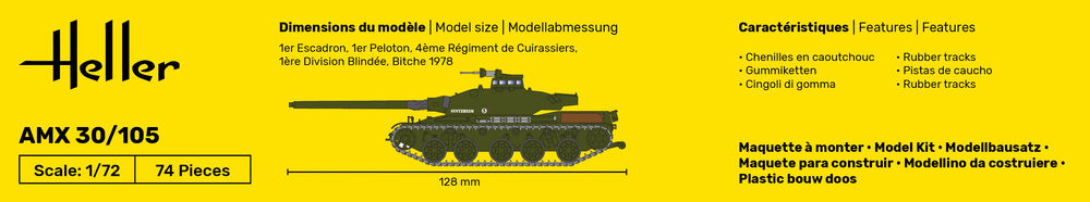 Heller The 9.99 AMX 30/105 1/72 maquette char français
