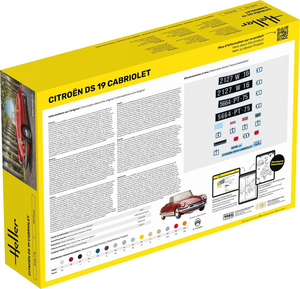 Heller Starter Kit Citroën DS 19 Cabriolet 1/16 voiture