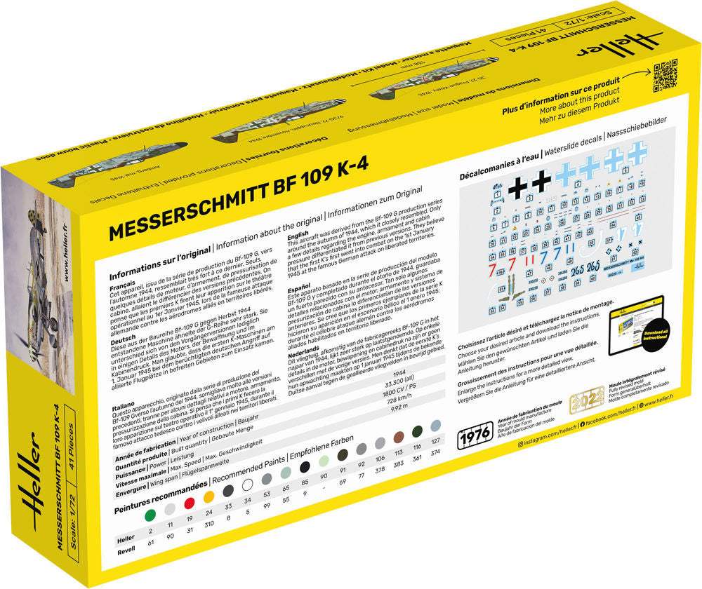 Heller Starter Kit Bf 109 K-4 1/72 maquette avion hélice