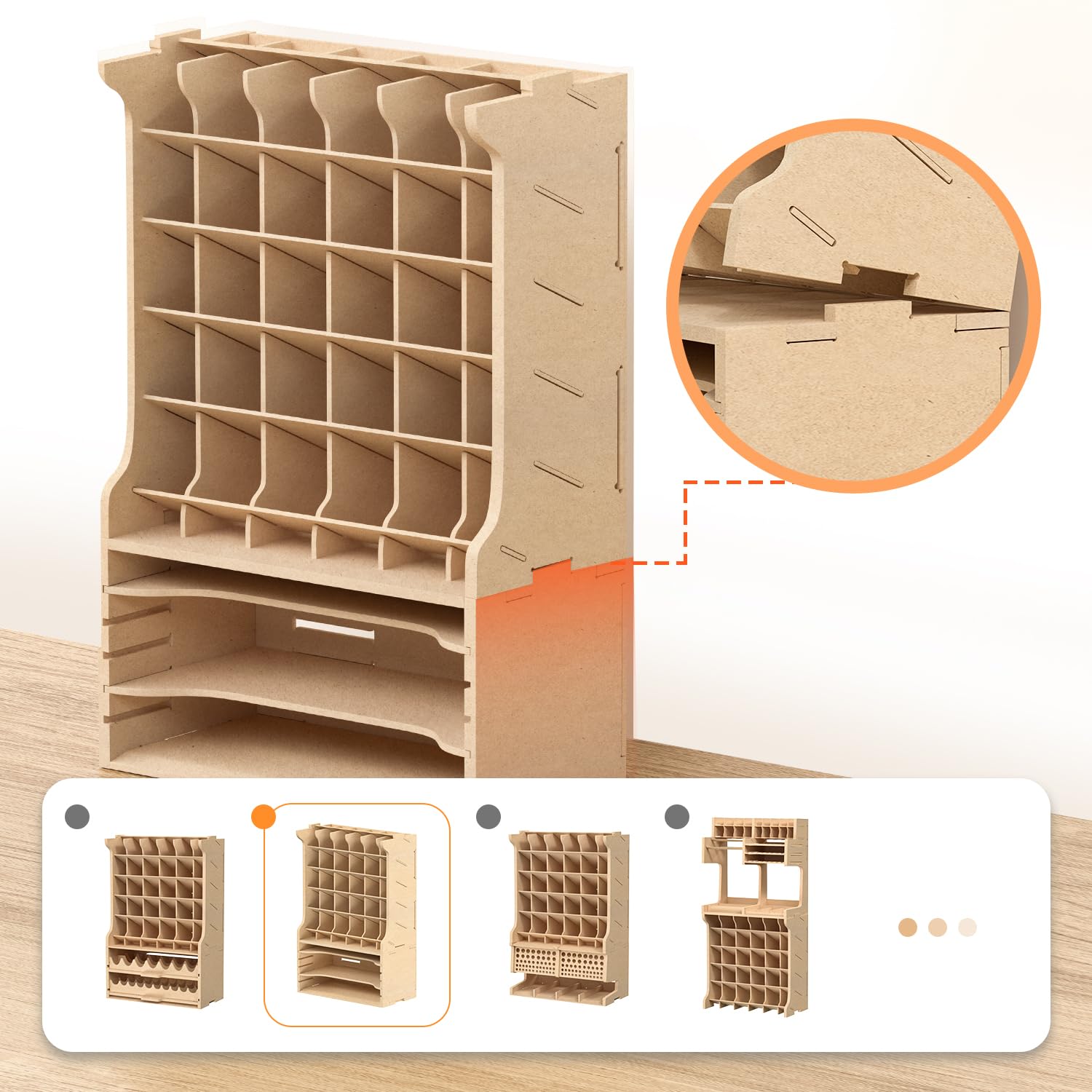 Bucasso Hobby Organizer GK9 casier peinture 30 flacons MDF