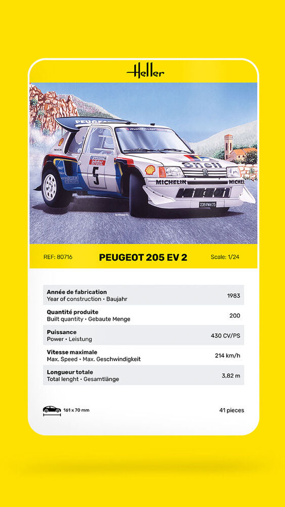 Heller Peugeot 205 EV2 1/24 maquette voiture rallye