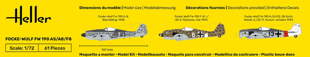 Heller Starter Kit FW 190 A5/A8/F8 maquette 1/72
