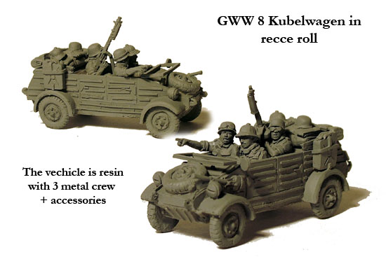 Perry Miniatures World War 2 GWW 8 Kubelwagen maquette reconnaissance