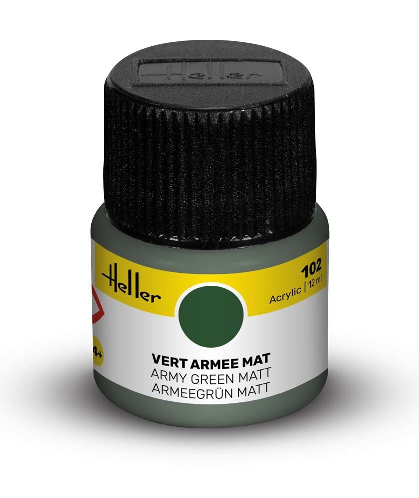 Heller 102 peinture acrylique vert armée mat
