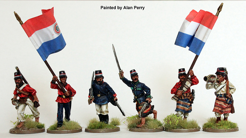 Perry TA 37 Commandement paraguayen figurines avançant