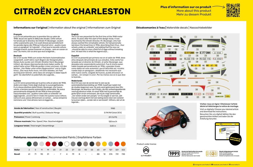 Heller Citroën 2CV Charleston maquette voiture 1/24 bicolore