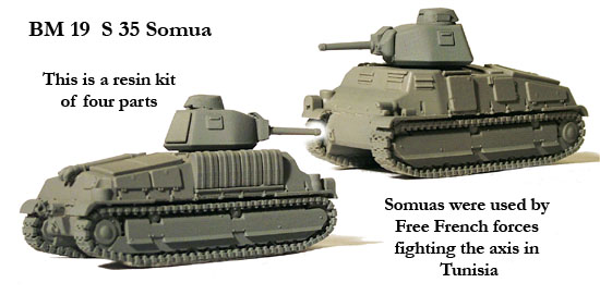 Perry World War 2 BM 19 Somua S35 maquette char 28mm