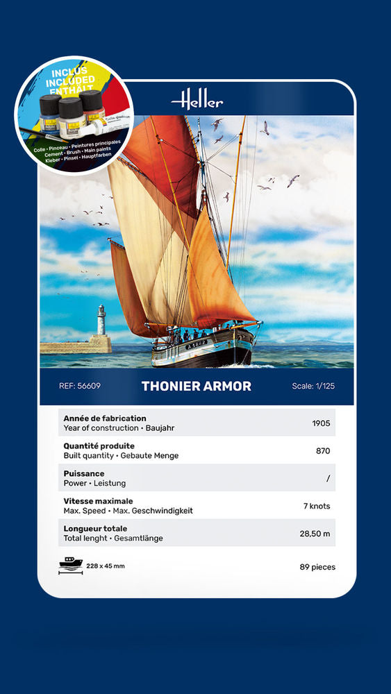 Heller Starter Kit Thonier Armor 1/125 maquette bateau voilier