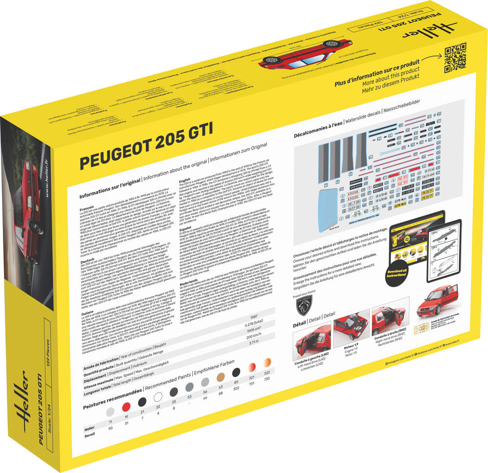 Heller Starter Kit Peugeot 205 GTI maquette voiture 1/24