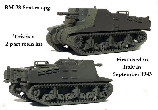 Perry Miniatures World War 2 BM28 Sexton canon automoteur résine