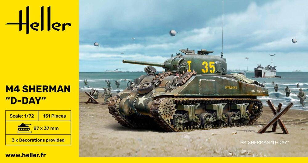 Heller 9.99 M4 Sherman D-Day 1/72 maquette char Normandie