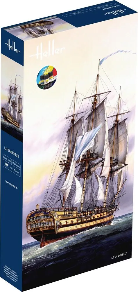 Heller Starter Kit Le Glorieux 1/150 Maquette Bateau Kit Complet