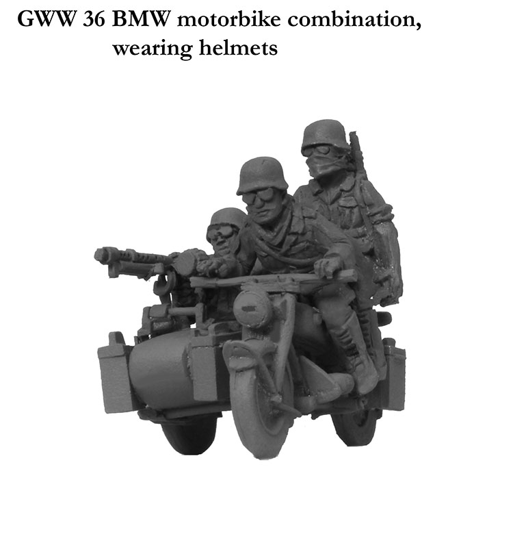 Perry GWW 36 BMW Sidecar maquette casques 28mm